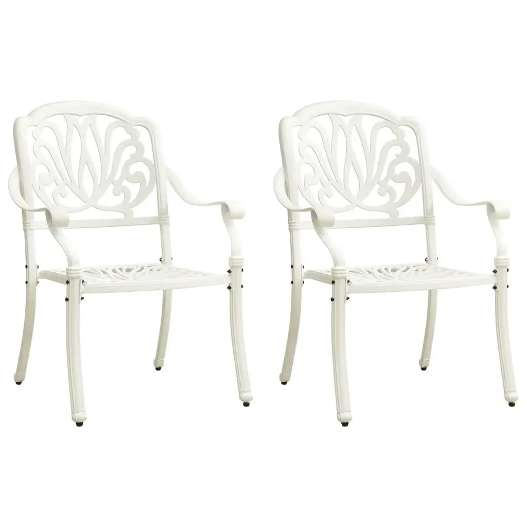 3 Piece Bistro Set Cast Aluminium White 3070576