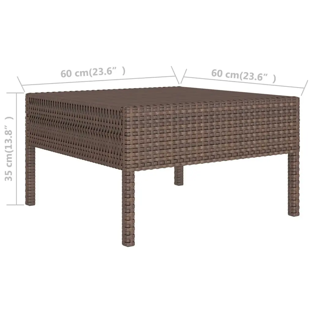 2 Piece Garden Lounge Set with Cushions Poly Rattan Brown 310197