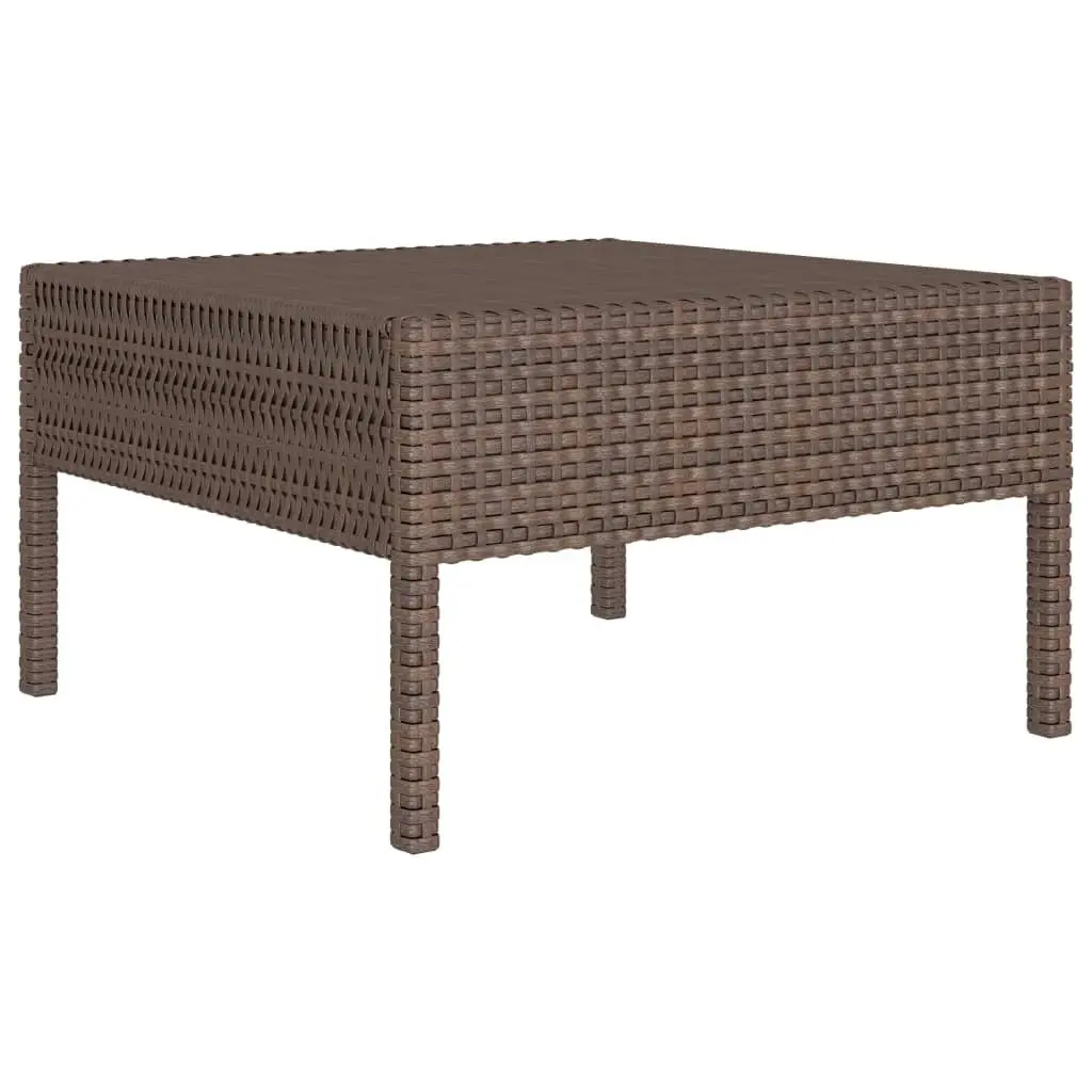 2 Piece Garden Lounge Set with Cushions Poly Rattan Brown 310197