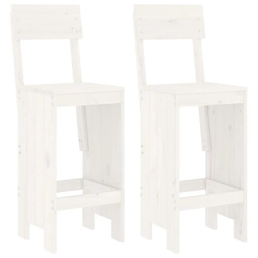 3 Piece Garden Bar Set White Solid Wood Pine 3157794