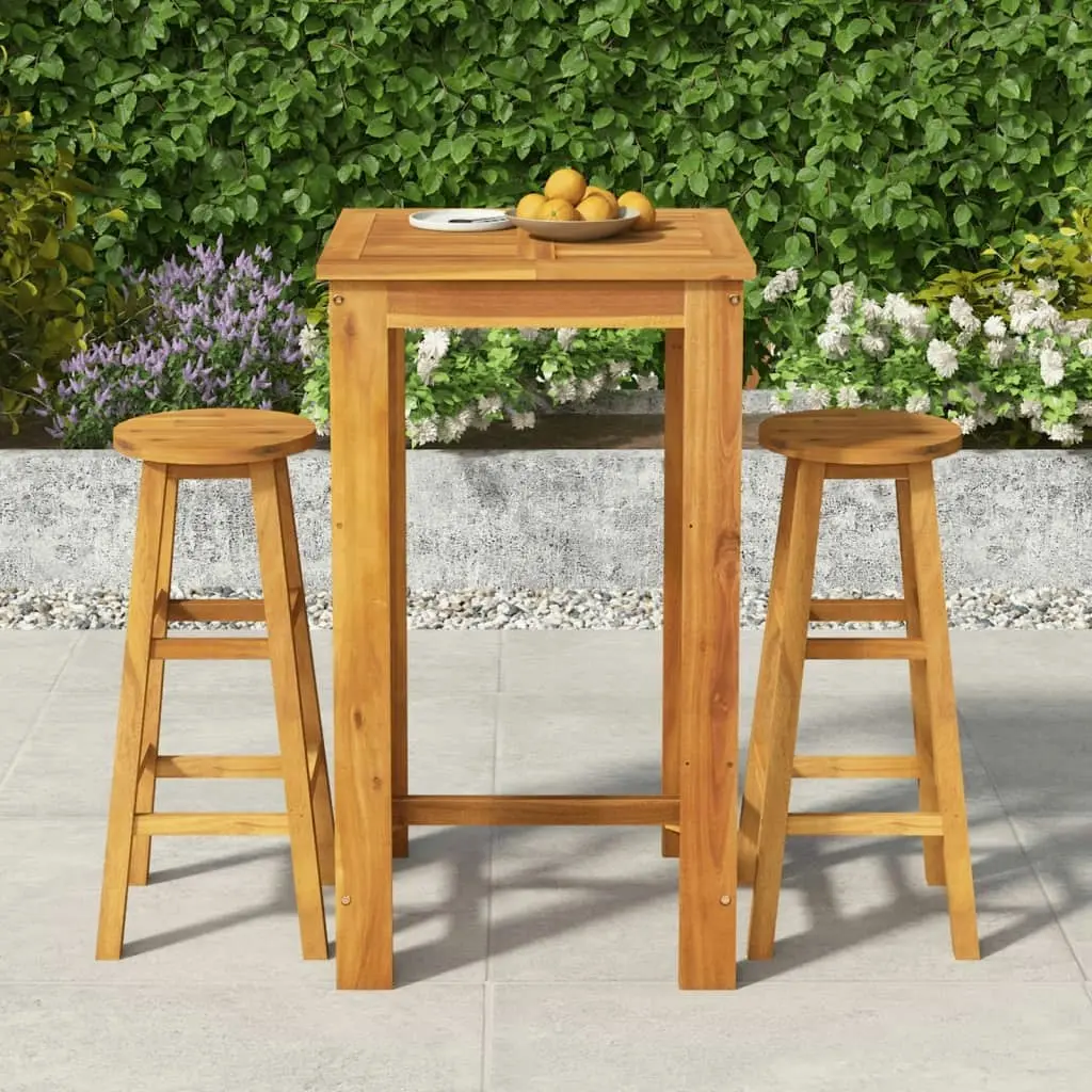 3 Piece Garden Bar Set Solid Wood Acacia 3154388