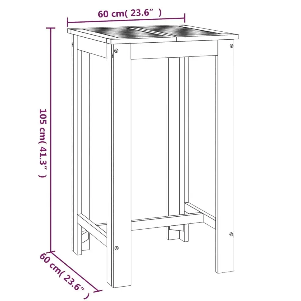 3 Piece Garden Bar Set Solid Wood Acacia 3154388