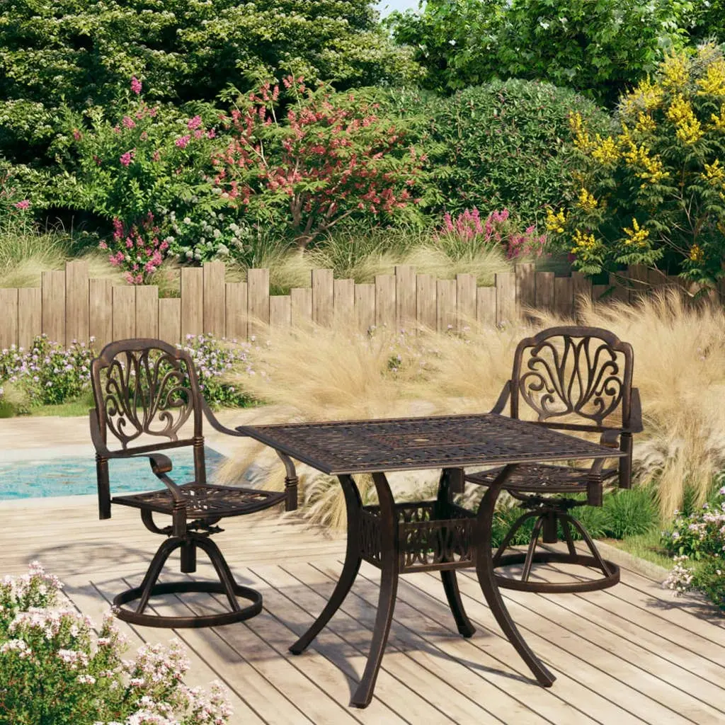 3 Piece Bistro Set Cast Aluminium Bronze 3070595