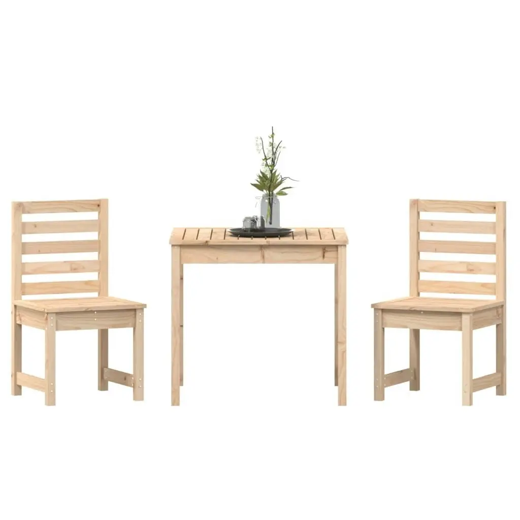 3 Piece Garden Bistro Set Solid Wood Pine 3154671