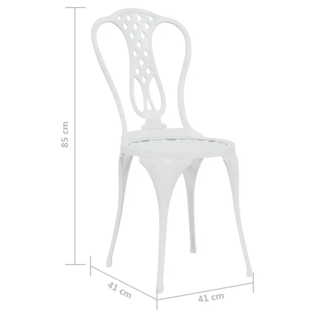 3 Piece Bistro Set Cast Aluminium White 317752