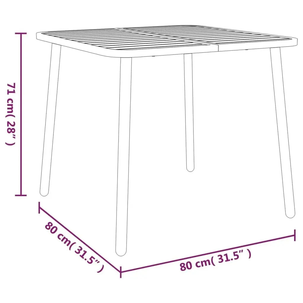 3 Piece Garden Dining Set Anthracite Steel 3187987