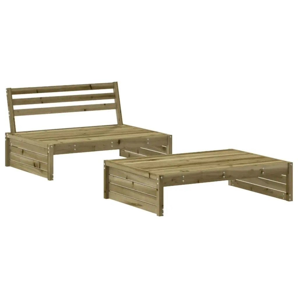 2 Piece Garden Lounge Set with Cushions Impregnated Wood Pine 3186136