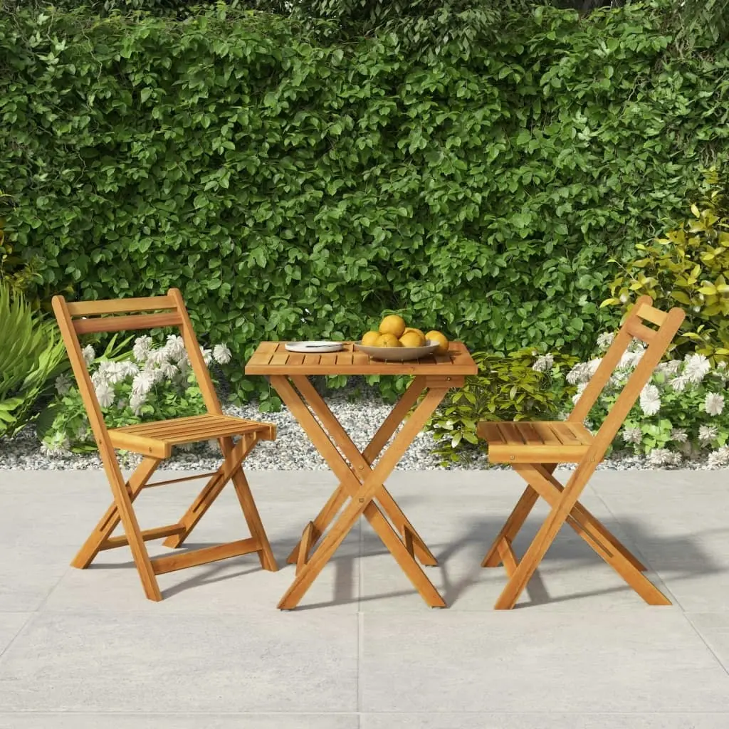 3 Piece Folding Bistro Set Solid Wood Acacia 319703