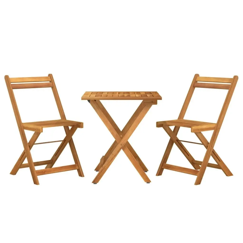 3 Piece Folding Bistro Set Solid Wood Acacia 319703