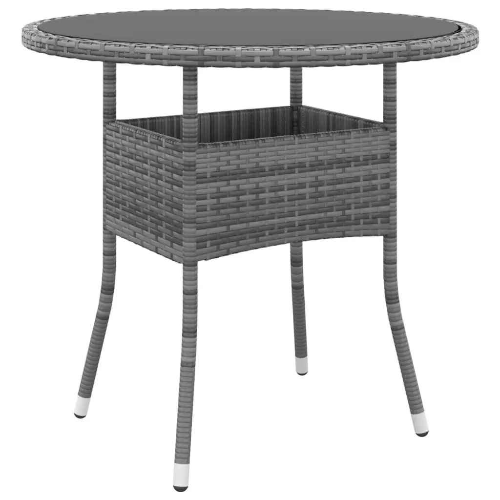 3 Piece Garden Bistro Set Poly Rattan Grey 3058546