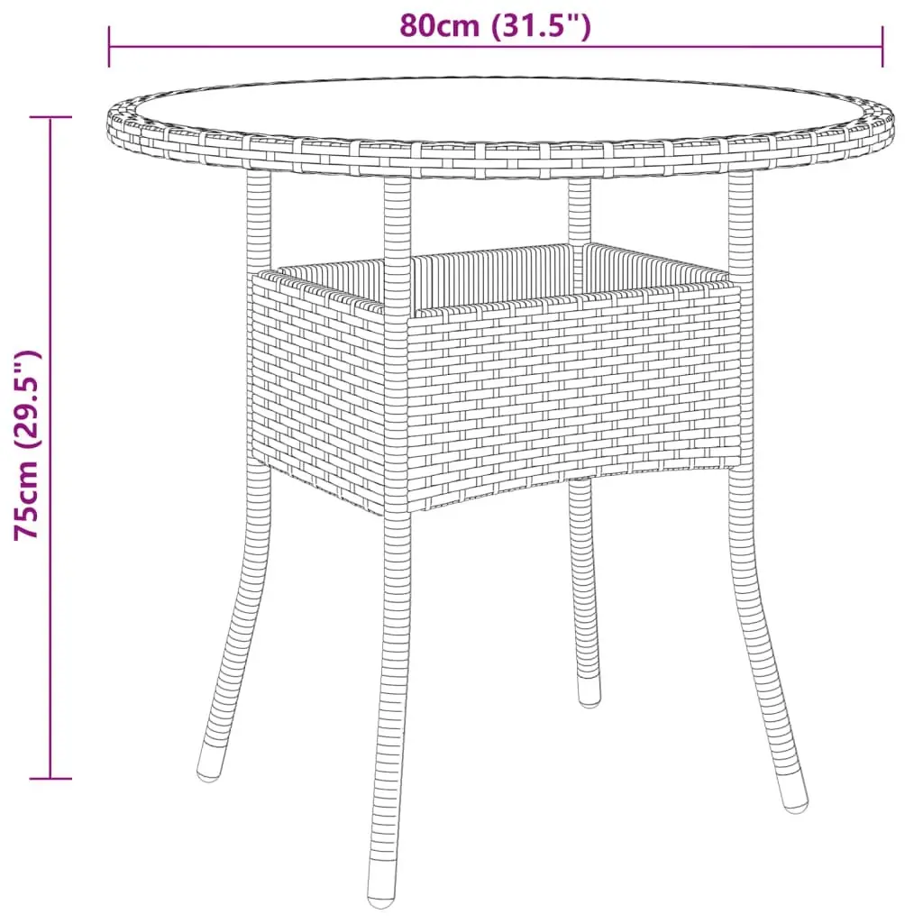 3 Piece Garden Bistro Set Poly Rattan Grey 3058546