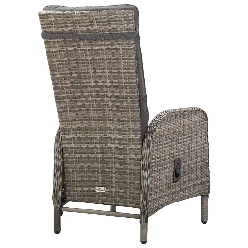 3 Piece Garden Bistro Set Poly Rattan Grey 3058546