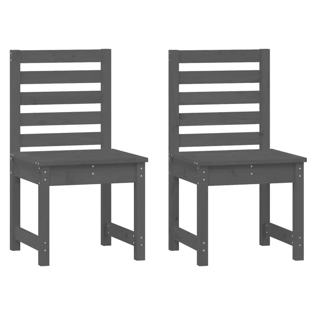 3 Piece Garden Bistro Set Grey Solid Wood Pine 3154673