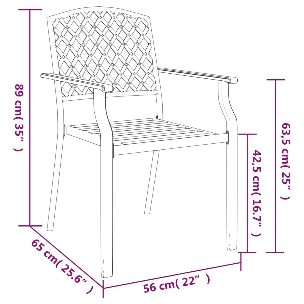 3 Piece Garden Dining Set Anthracite Steel 3188001