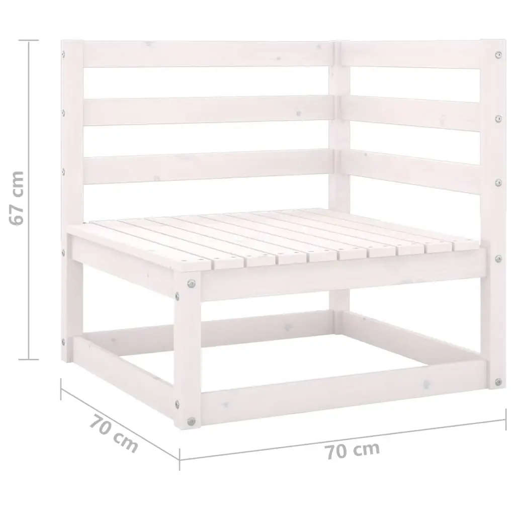 3 Piece Garden Lounge Set White Solid Pinewood 805706