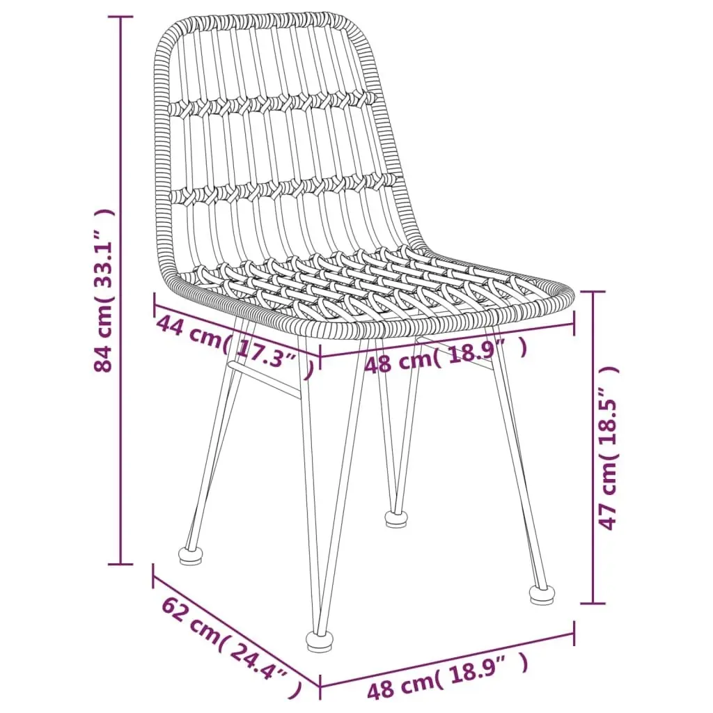 3 Piece Garden Dining Set Poly Rattan 3157873