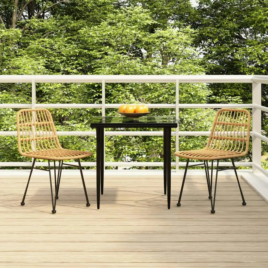 3 Piece Garden Dining Set Poly Rattan 3157873