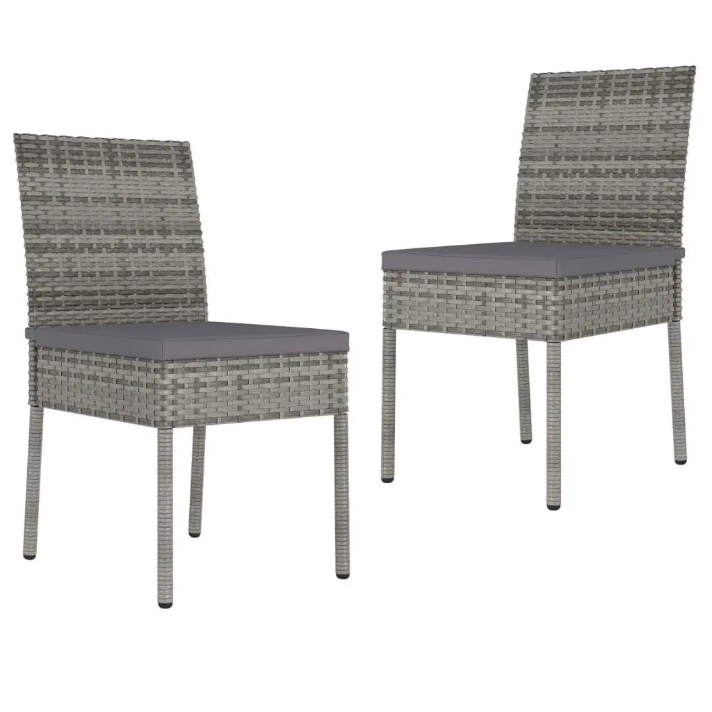 3 Piece Garden Dining Set Poly Rattan Grey 3065699