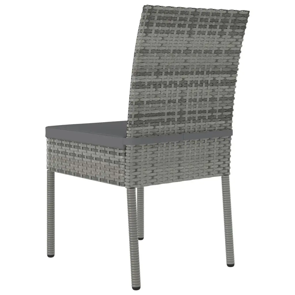 3 Piece Garden Dining Set Poly Rattan Grey 3065699