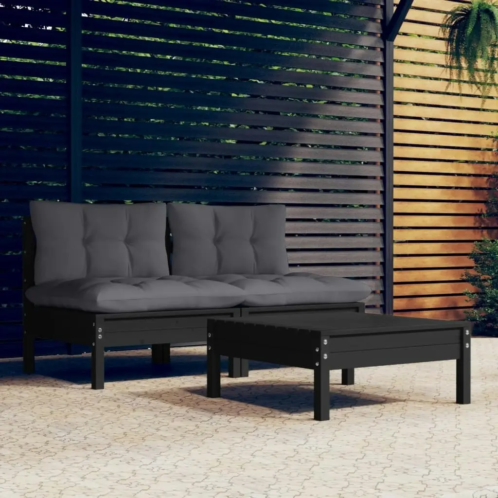 3 Piece Garden Lounge Set with Anthracite Cushions Pinewood 3096002