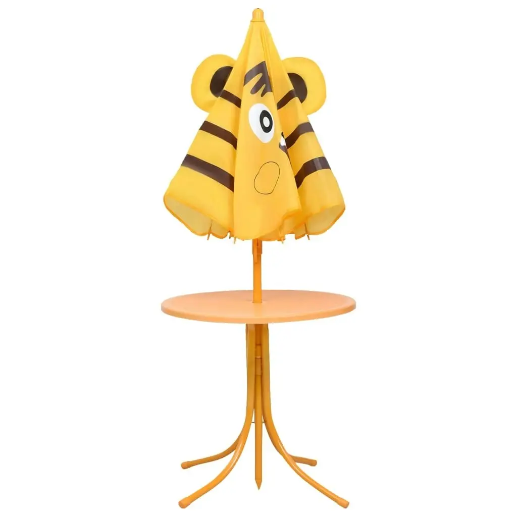 3 Piece Kids' Garden Bistro Set with Parasol Yellow 48100