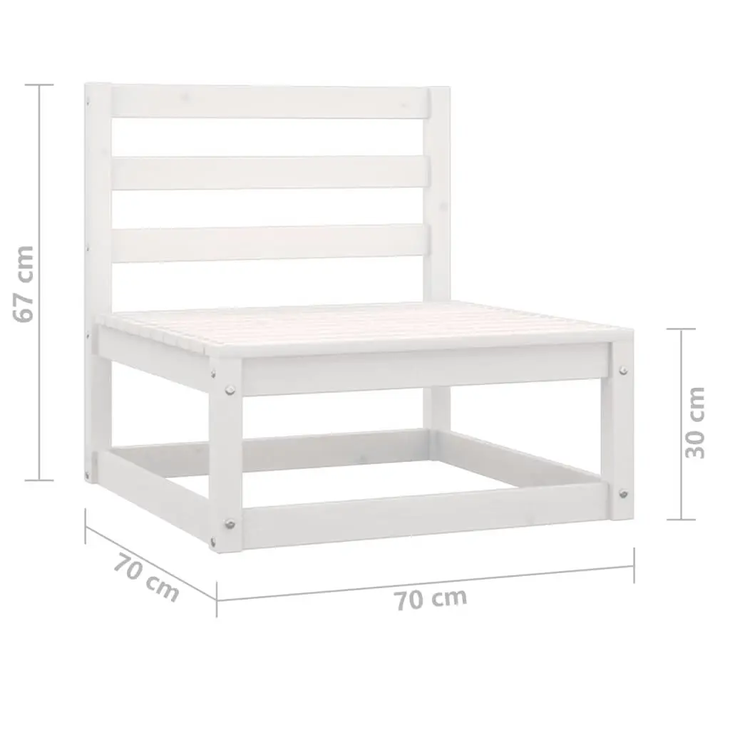 3 Piece Garden Lounge Set White Solid Wood Pine 3075470