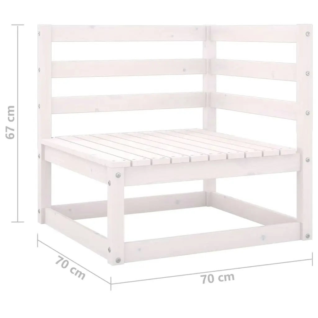 3 Piece Garden Lounge Set White Solid Wood Pine 3075470