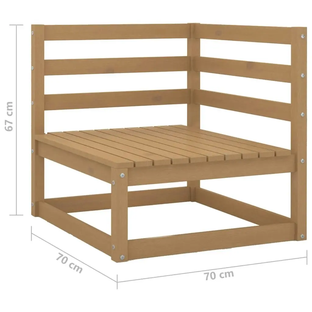 3 Piece Garden Lounge Set Honey Brown Solid Wood Pine 3075472