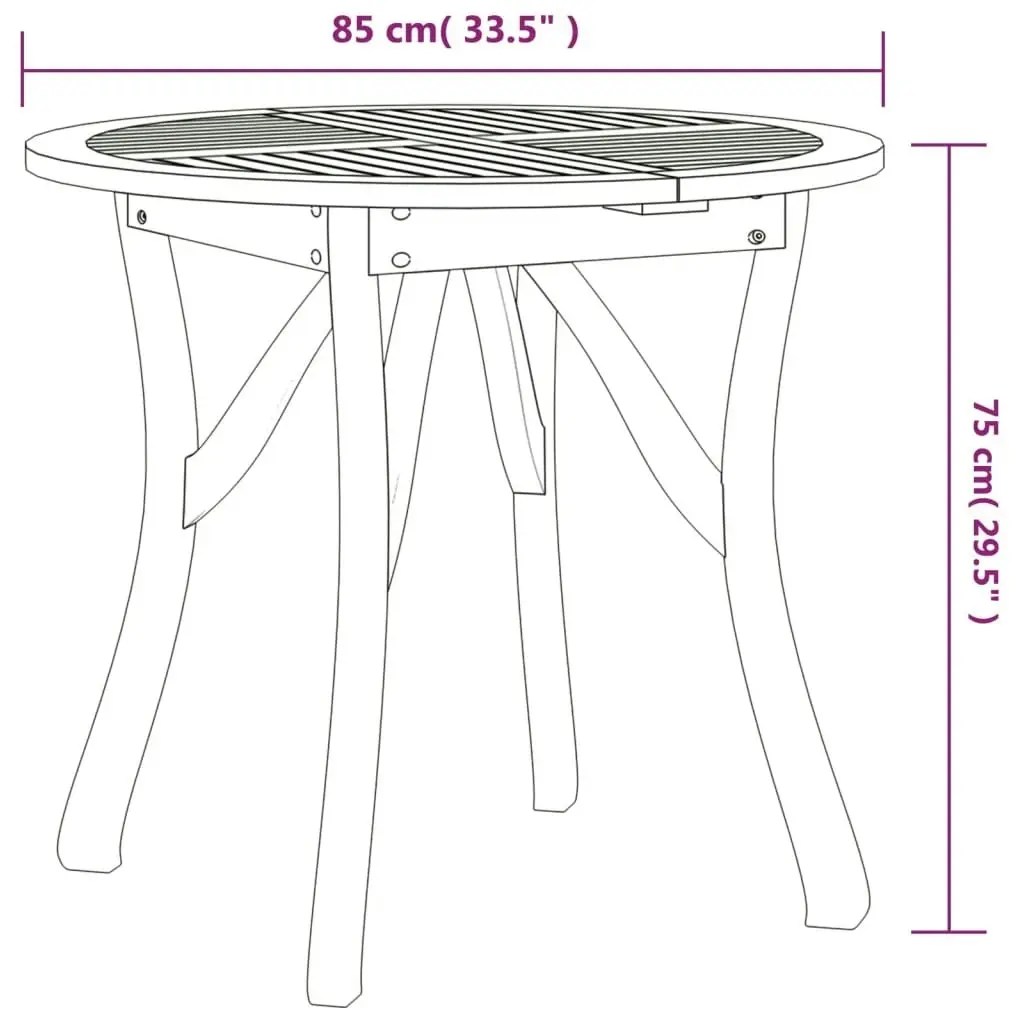 3 Piece Garden Dining Set Solid Wood Acacia 3156854