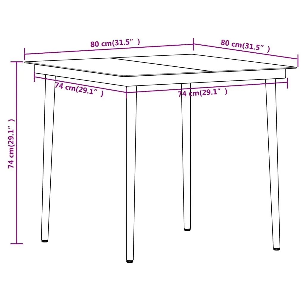 3 Piece Garden Dining Set Oak 3099173