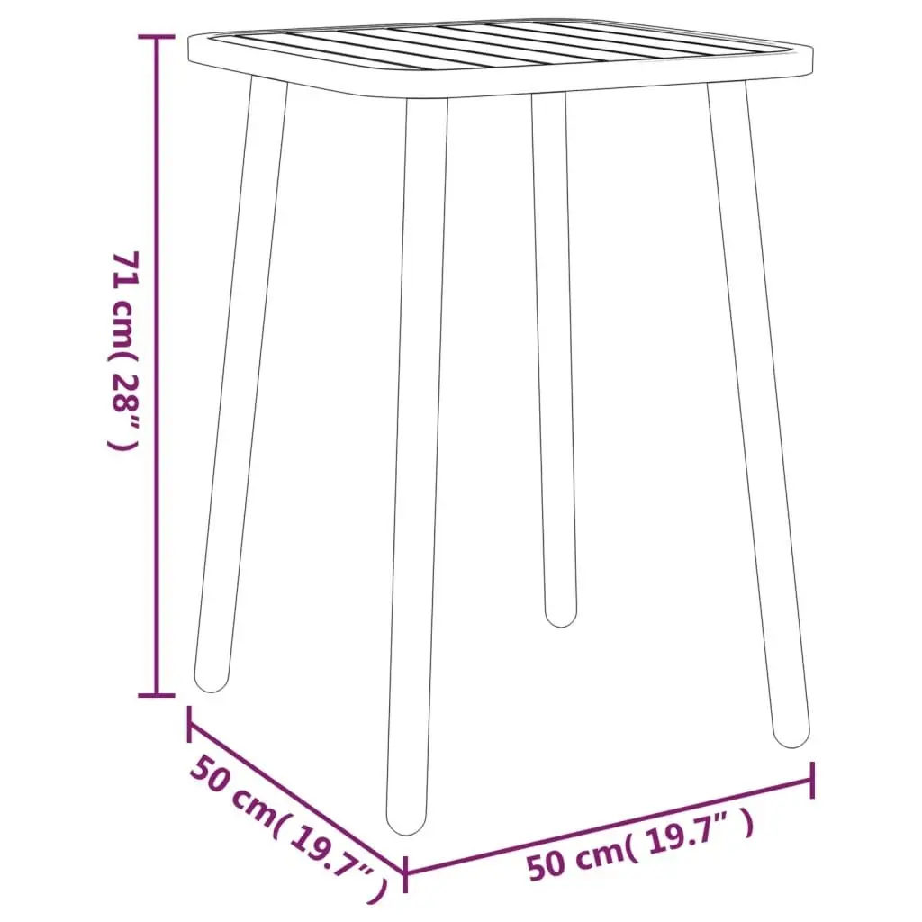 3 Piece Garden Dining Set Anthracite Steel 3187985