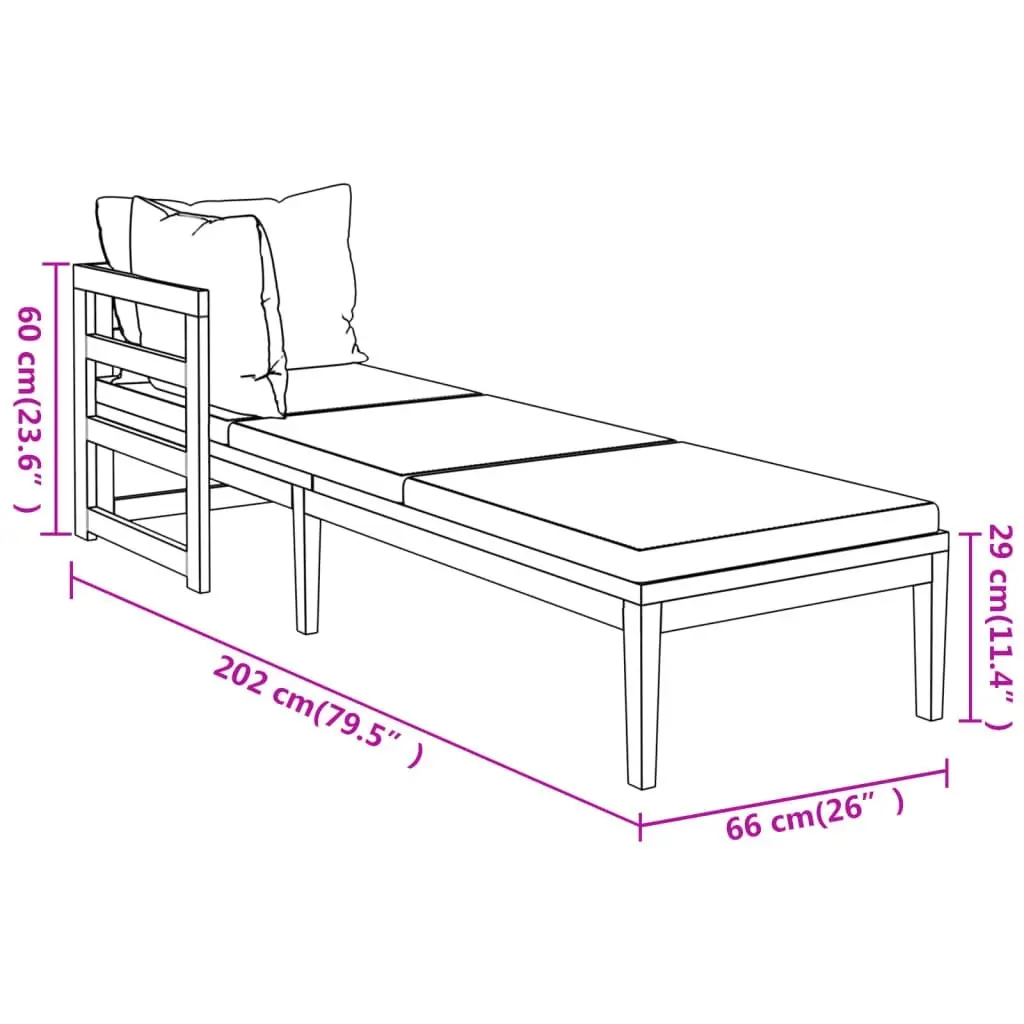 3 Piece Garden Lounge Set with Cream White Cushions Acacia Wood 3087270