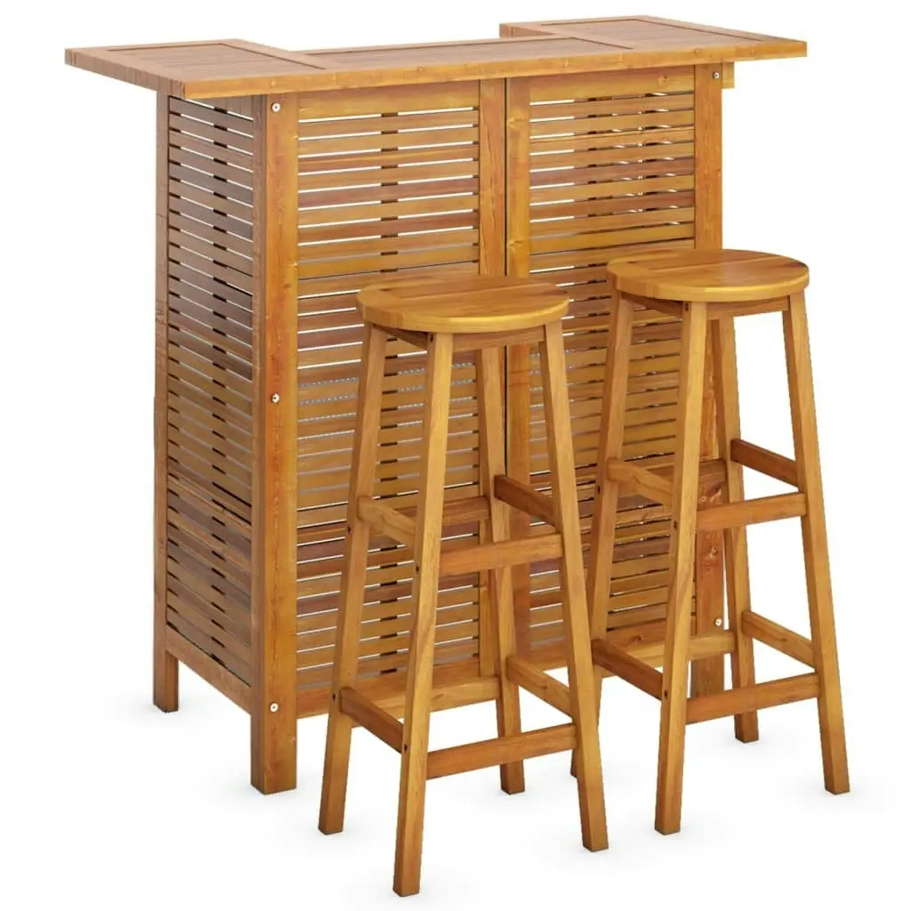 3 Piece Garden Bar Set Solid Wood Acacia 3116000