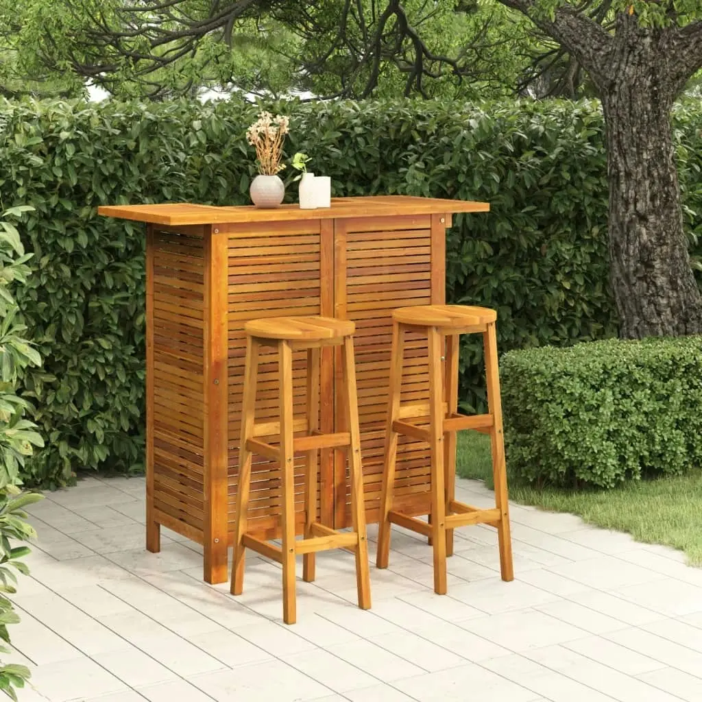 3 Piece Garden Bar Set Solid Wood Acacia 3116000