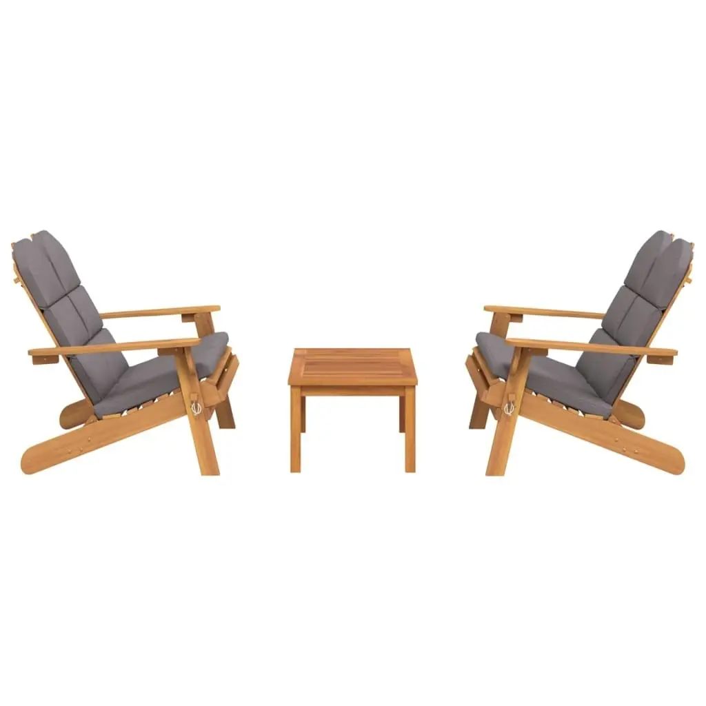 3 Piece Adirondack Garden Lounge Set Solid Wood Acacia 3152135