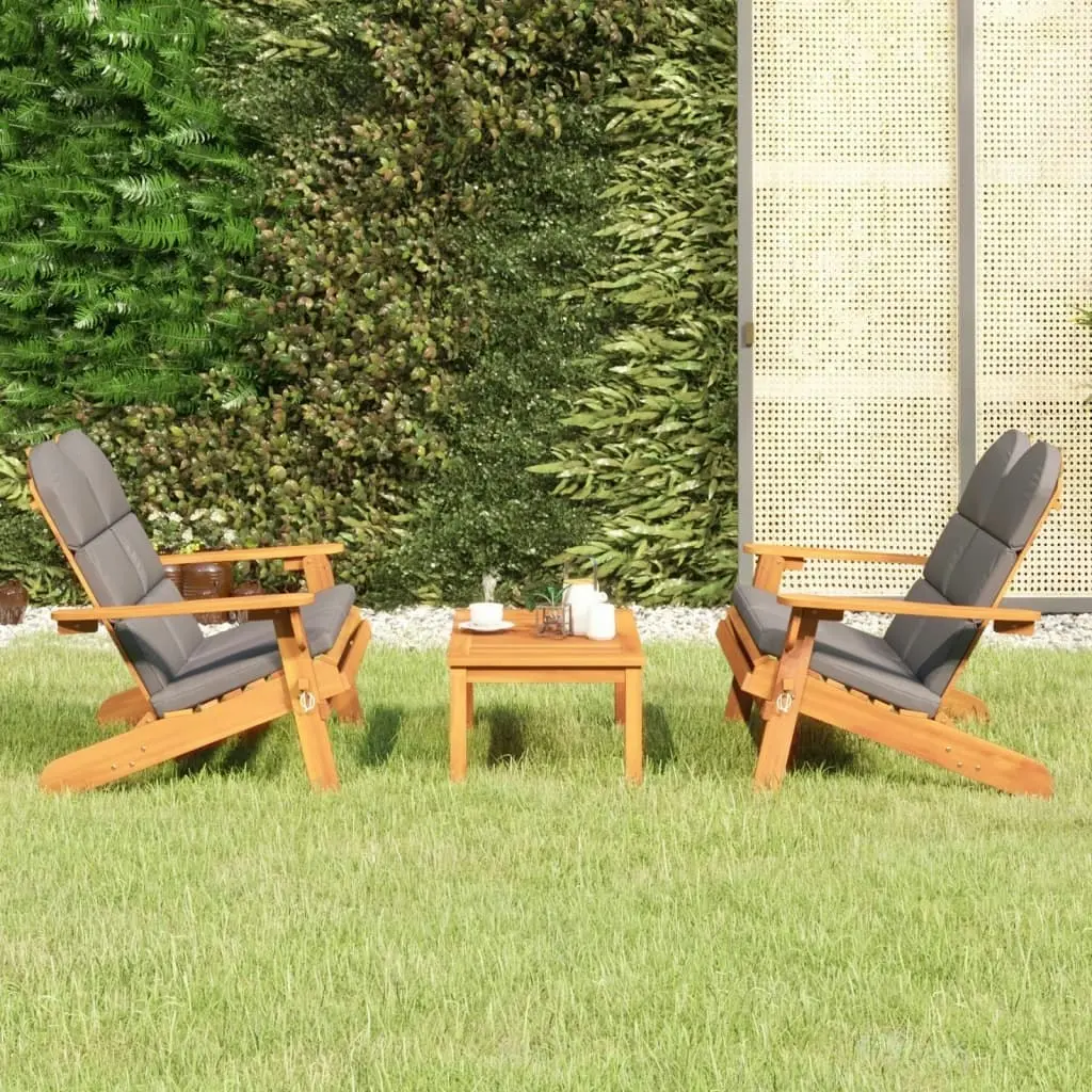 3 Piece Adirondack Garden Lounge Set Solid Wood Acacia 3152135