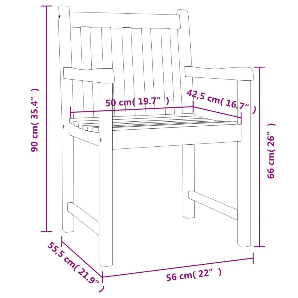 3 Piece Garden Dining Set Solid Wood Acacia 3206275