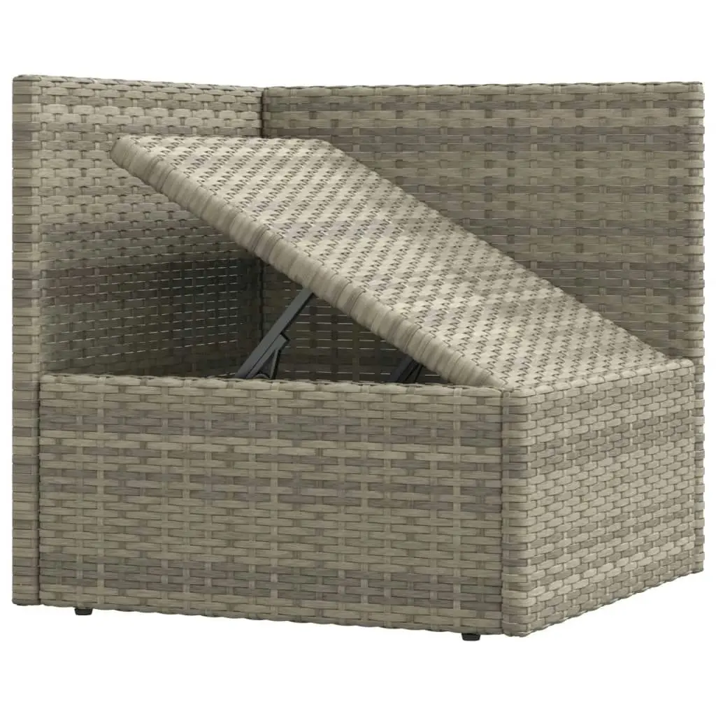 3 Piece Garden Lounge Set with Cushions Grey Poly Rattan 319604