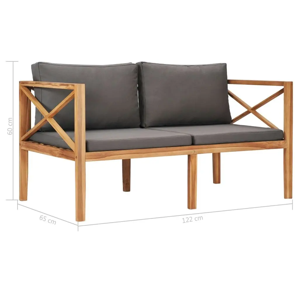 4 Piece Garden Lounge Set with Cushions Solid Wood Teak 3054663