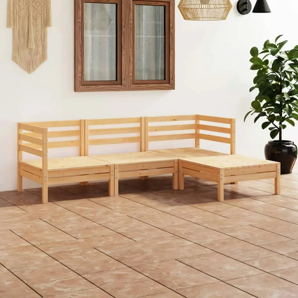 4 Piece Garden Lounge Set Solid Pinewood 3082667