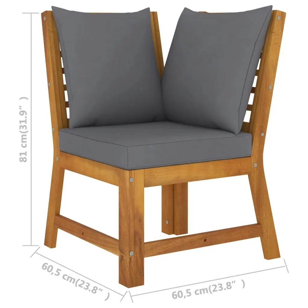 4 Piece Garden Lounge Set with Cushion Solid Acacia Wood 3057778