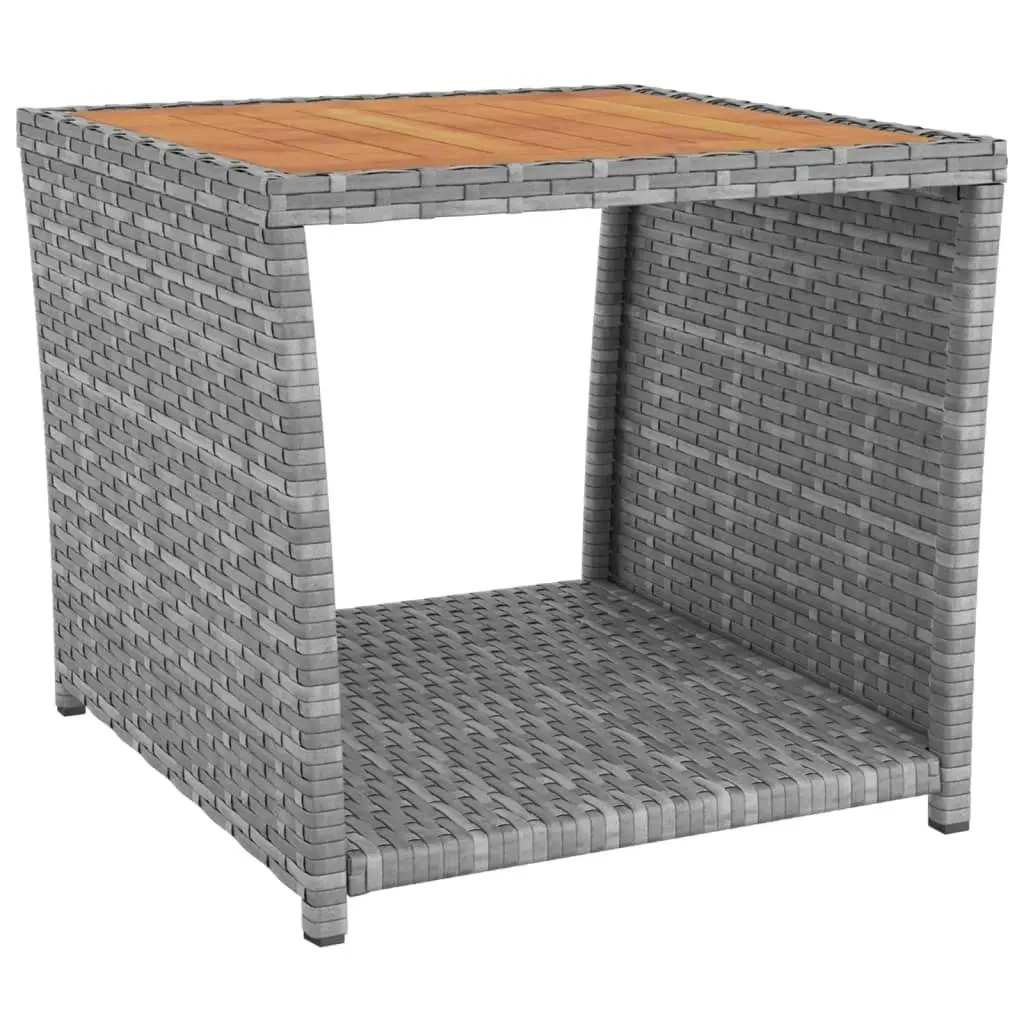 3 Piece Garden Lounge Set Grey Poly Rattan&Solid Wood Acacia 3157653