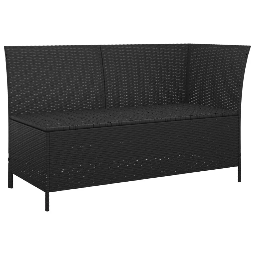 4 Piece Garden Lounge Set with Cushions Black Poly Rattan 319690