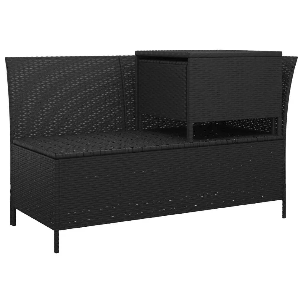 4 Piece Garden Lounge Set with Cushions Black Poly Rattan 319690