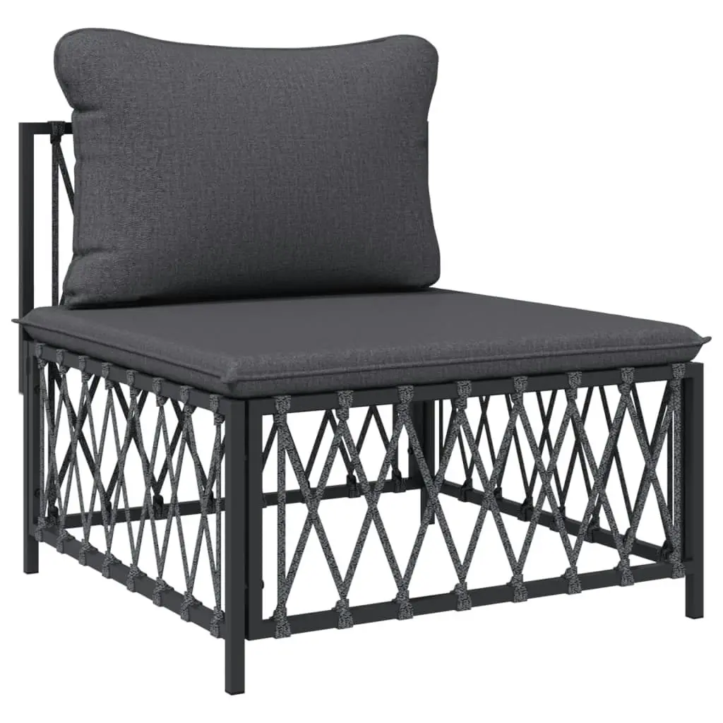 4 Piece Garden Lounge Set with Cushions Anthracite Steel 3186819