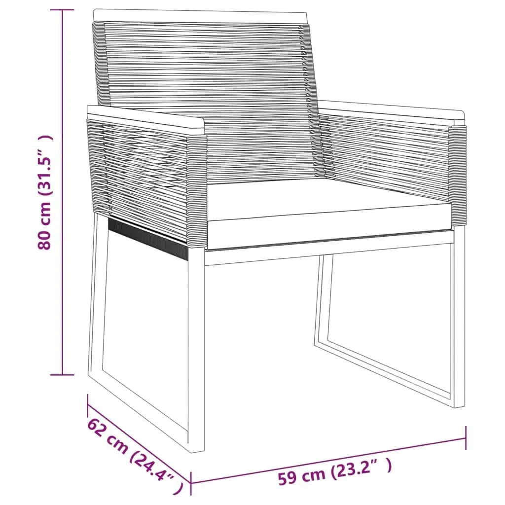 4 Piece Garden Lounge Set with Cushions Black Steel 360092