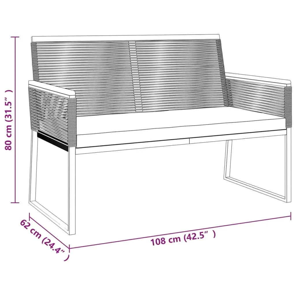 4 Piece Garden Lounge Set with Cushions Black Steel 360092