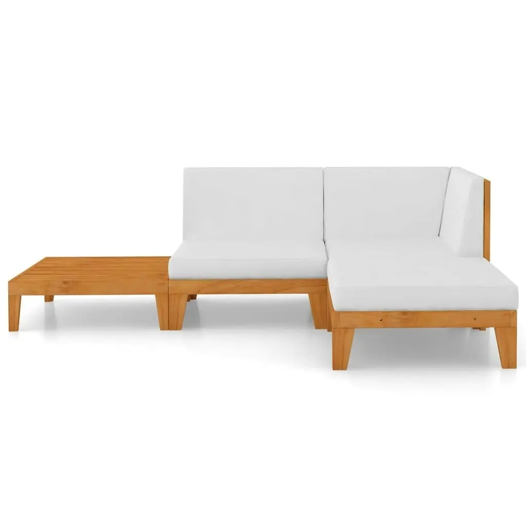 4 Piece Garden Lounge Set with Cushions Solid Acacia Wood 3058104