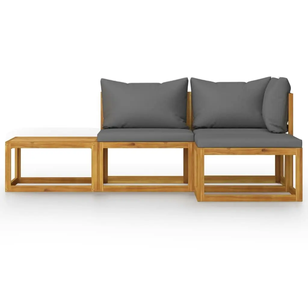 4 Piece Garden Lounge Set with Cushion Solid Acacia Wood 3057601