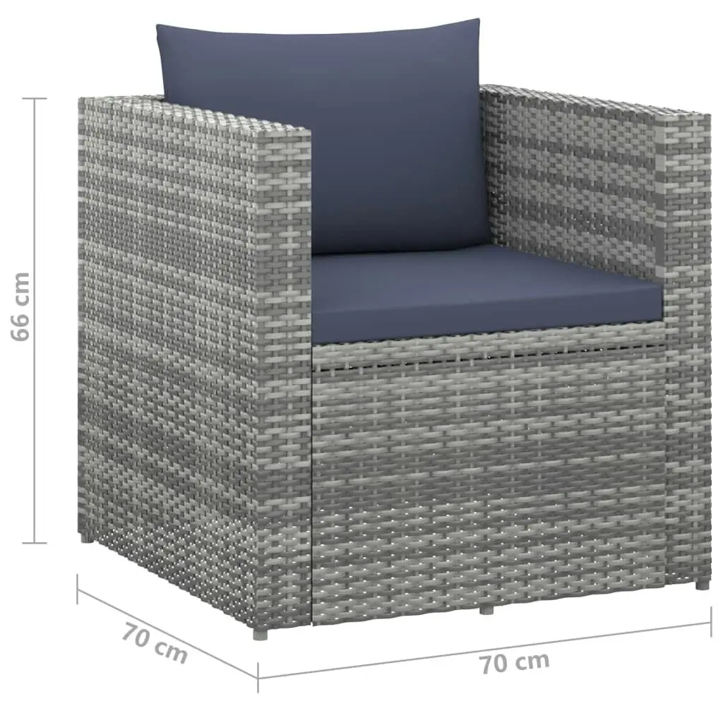 4 Piece Garden Lounge Set Poly Rattan Grey and Anthracite 45801